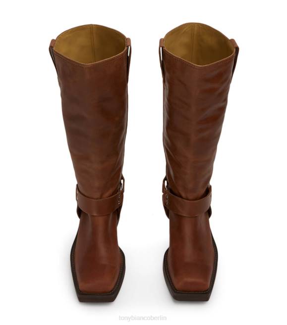Kampfstiefel| de Tony Bianco Frauen Biker-Kalbsstiefel Cognac 4624560